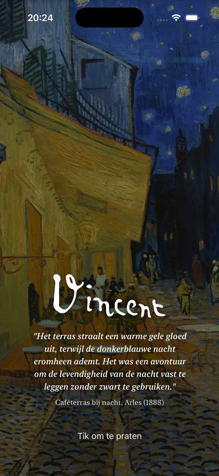 VincentChat café startscherm